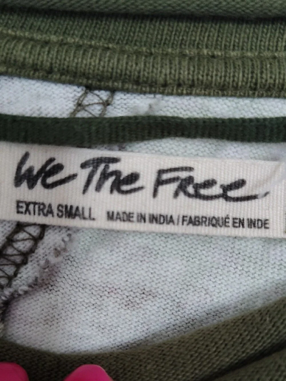 We The Free Patchwork Grunge Floral & Paisley Long Sleeve Top -Olive Green, Pink - Picture 3 of 5
